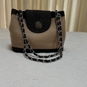Chic Black and Tan Women's Shoulder Bag